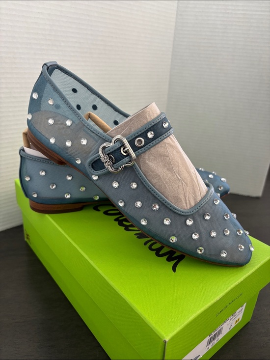 Sam Edelman Shoes - Sam Edelman Michaela Shine Blue Mesh Mary-Jane Rhinestones-Women size 8
